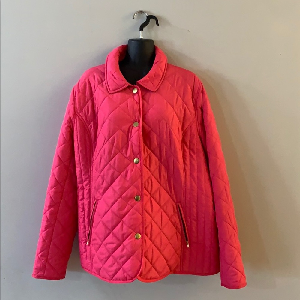 Hot Pink crown&ivy Jacket with Navy Stripes(XL)
